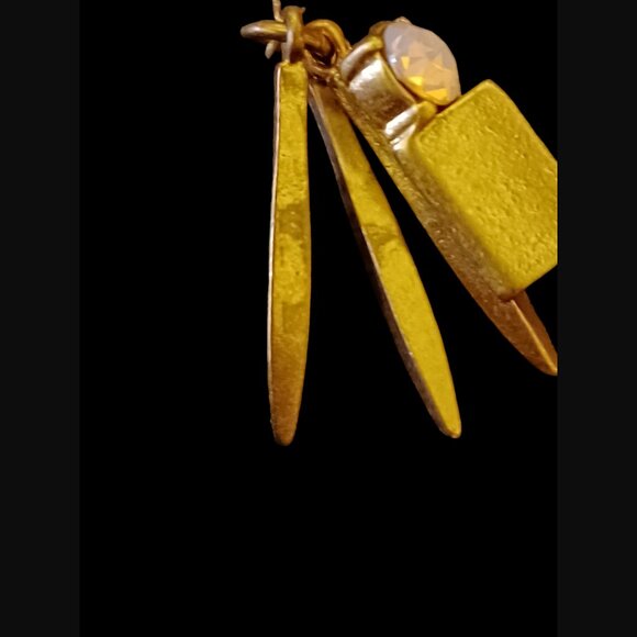 J.crew Gold Tone Vintage Floral Rhinestone 31.5" Drop Dangle Necklace - Picture 4 of 9